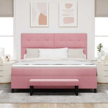 Boxspringbett mit Kopfteil Rosa 200 x 180 cm Samt