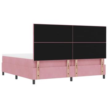 Boxspringbett mit Matratze mit Kopfteil Rosa 200 x 200 cm Samt