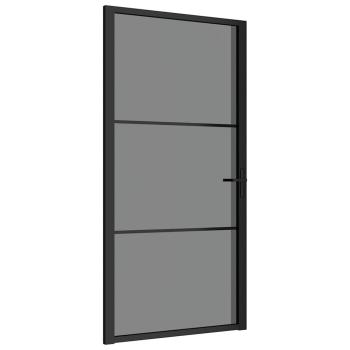 Innentür 102,5x201,5 cm Schwarz ESG-Glas und Aluminium