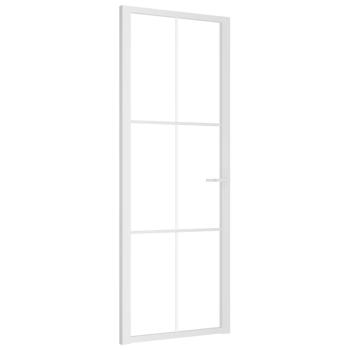 Innentür 76x201,5 cm Weiß ESG-Glas und Aluminium