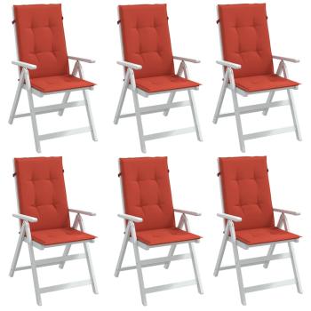 ARDEBO.de - Hochlehner-Auflagen 6 Stk. Melange Rot 120x50x4 cm Stoff