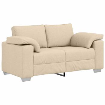 Zweisitzer-Sofa Creme 160 cm Stoff