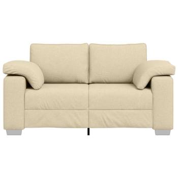 Zweisitzer-Sofa Creme 160 cm Stoff