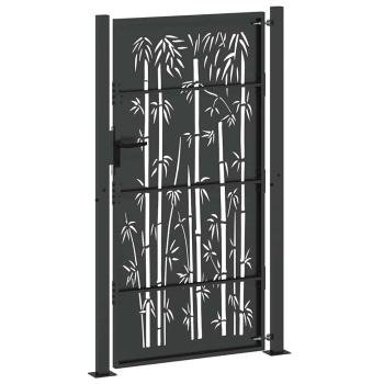 Gartentor Schwarz 110 x 180 cm Pulverbeschichteter Stahl