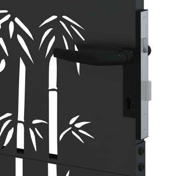 Gartentor Schwarz 110 x 180 cm Pulverbeschichteter Stahl