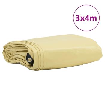 Plane 650g / m² Beige 3 x 4 m Canvas mit PVC-Beschichtung