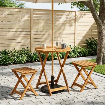 ARDEBO.de - Klappbarer Gartentisch Natur Ø60 x 75 cm Massivholz Akazie