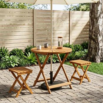 ARDEBO.de - Klappbarer Gartentisch Natur Ø70 x 75 cm Massivholz Akazie