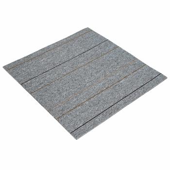 Teppichfliese Hellgrau mit Streifen 50 x 50 cm 36 stk.