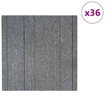 Teppichfliese Hellgrau mit Streifen 50 x 50 cm 36 stk.