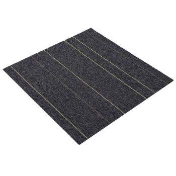 Teppichfliese Dunkelgrau mit Streifen 50 x 50 cm 36 stk.