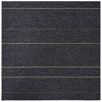 Teppichfliese Dunkelgrau mit Streifen 50 x 50 cm 36 stk.