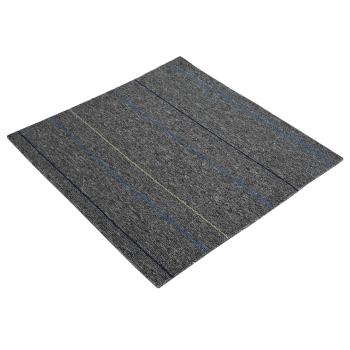 Teppichfliese Mittelgrau mit Streifen 50 x 50 cm 36 stk.