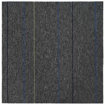 Teppichfliese Mittelgrau mit Streifen 50 x 50 cm 36 stk.