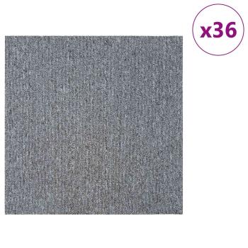Teppichfliese Hellgrau 50 x 50 cm 36 stk. PP und Bitumen
