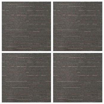 Teppichfliese Gestreift Dunkelbraun 50 x 50 cm 4 stk.