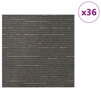 Teppichfliese Gestreift Dunkelbraun 50 x 50 cm 36 stk.