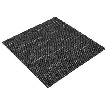 Teppichfliese Gestreift Schwarz 50 x 50 cm 36 stk.