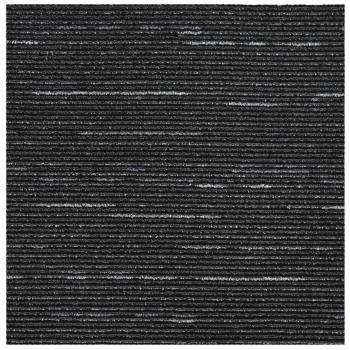 Teppichfliese Gestreift Schwarz 50 x 50 cm 36 stk.