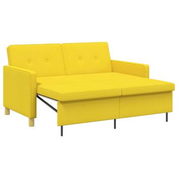 Schlafsofa Ausziehbar Helles Gelb 154 x 94,5 x 80,5 cm Stoff