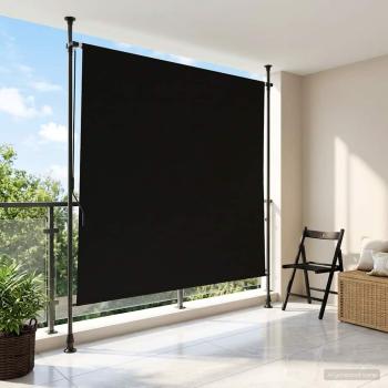 ARDEBO.de - Outdoor Rollo Schwarz 150 x 270 cm