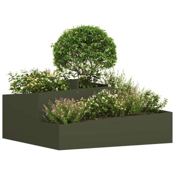Garten-Pflanzgefäß Olivgrün 100 x 100 x 50 cm