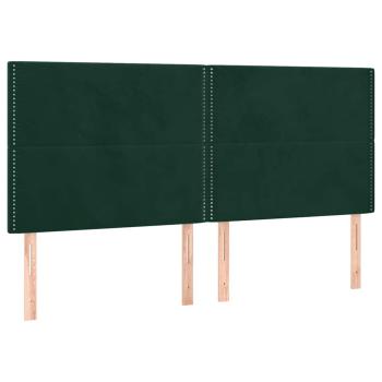 Boxspringbett mit Matratze Dunkelgrün 200x200 cm Samt