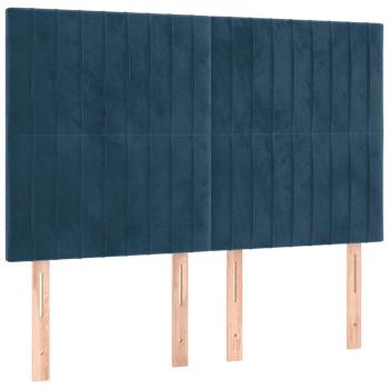 Boxspringbett mit Matratze Dunkelblau 140x200 cm Samt