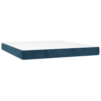 Boxspringbett mit Matratze & LED Dunkelblau 160x200 cm Samt