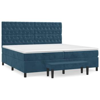 Boxspringbett mit Matratze Dunkelblau 200x200 cm Samt