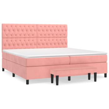 Boxspringbett mit Matratze Rosa 200x200 cm Samt