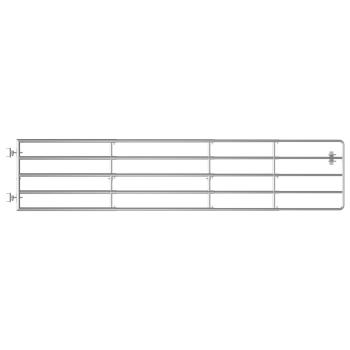 5-Rohre-Weidetor Stahl (150-400)×90 cm Silbern