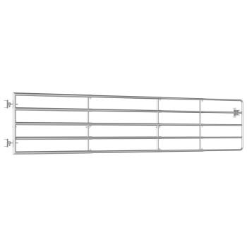 5-Rohre-Weidetor Stahl (150-400)×90 cm Silbern