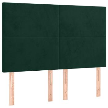 Boxspringbett mit Matratze Dunkelgrün 140x190 cm Samt
