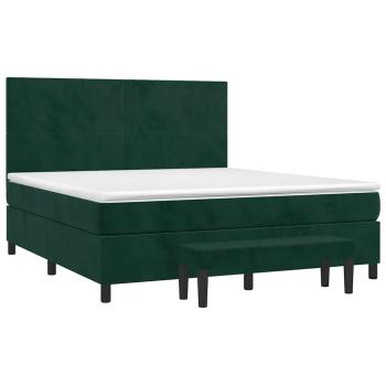 Boxspringbett mit Matratze Dunkelgrün 180x200 cm Samt