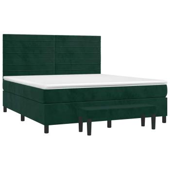 Boxspringbett mit Matratze Dunkelgrün 180x200 cm Samt