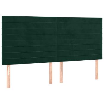 Boxspringbett mit Matratze Dunkelgrün 200x200 cm Samt