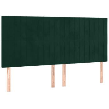 Boxspringbett mit Matratze Dunkelgrün 200x200 cm Samt