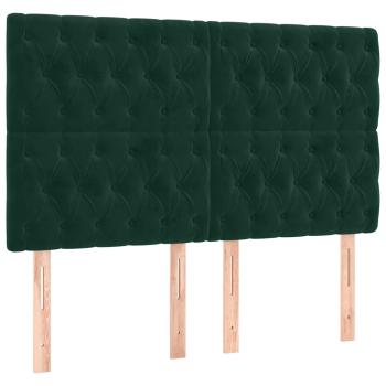Boxspringbett mit Matratze Dunkelgrün 140x190 cm Samt