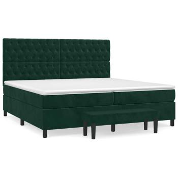 Boxspringbett mit Matratze Dunkelgrün 200x200 cm Samt