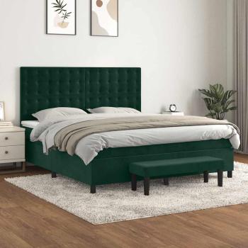 ARDEBO.de - Boxspringbett mit Matratze Dunkelgrün 180x200 cm Samt