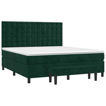 Boxspringbett mit Matratze Dunkelgrün 180x200 cm Samt