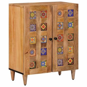 Badezimmermöbel-Set Wandmontiert 2 pcs Natur Massivholz Mango