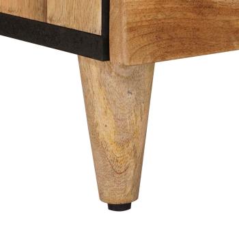 Badezimmermöbel-Set Wandmontiert 2 pcs Natur Massivholz Mango