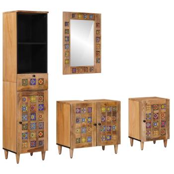 ARDEBO.de - Badezimmermöbel-Set 4 stk. Natur 38 x 33 x 160 cm