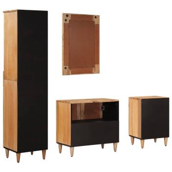 Badezimmermöbel-Set 4 stk. Natur 38 x 33 x 160 cm