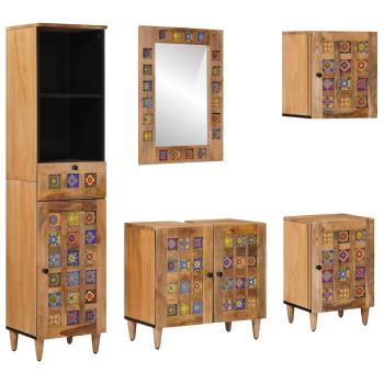 ARDEBO.de - Badezimmermöbel-Set 5 stk. Natur 38 x 33 x 160 cm