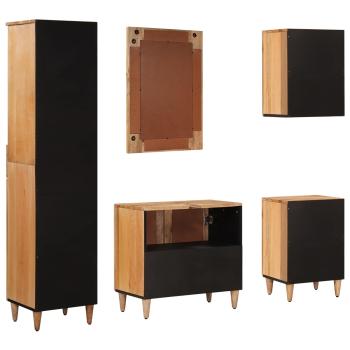 Badezimmermöbel-Set 5 stk. Natur 38 x 33 x 160 cm