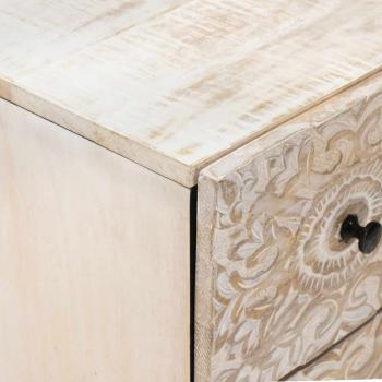 Sideboard 2 pcs Weiß 60 x 33,5 x 75 cm Massivholz Mango