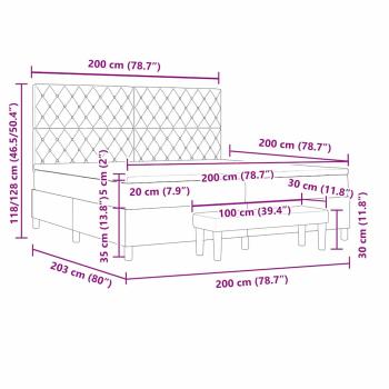 Boxspringbett mit Matratze Dunkelgrün 200 x 200 cm Samt